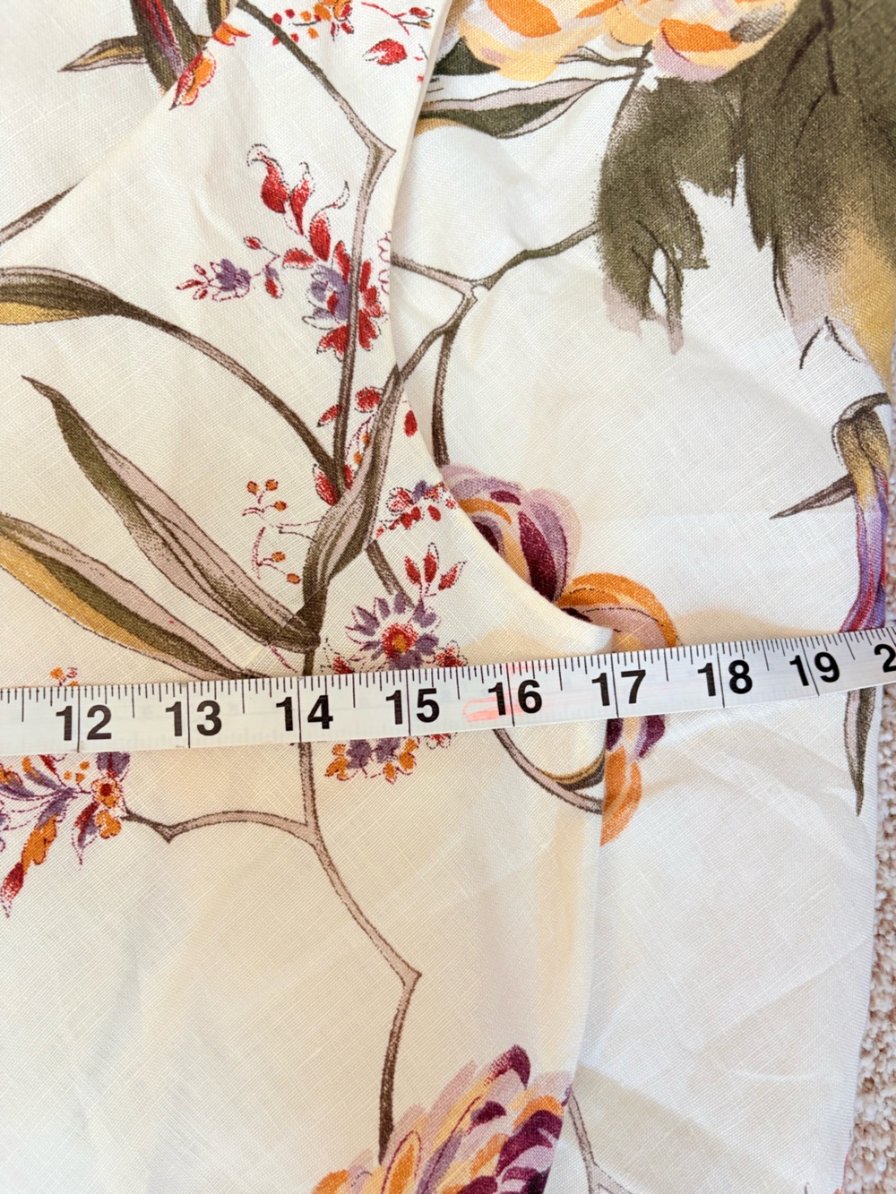Jones New York Linen V-Neck Maxi Dress in Cream with Floral Accents - Picture 8 of 10